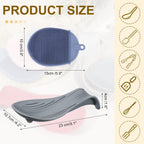 uxcell 1 Set Silicone Spoon Rest for Stove Top, Silicone Spoon Holder for Cooking Spatula, Ladle, Brush Grey/Dark Blue