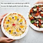 Adjustable Pie Crust Shields Baking Protectors, Silicone Cover Ring Fits 8-11.4 Inch Pies, Baking Pie Pizza Crust Shield Protector Cover for Edges (Transparent-1pcs)