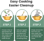 KOOC Slow Cooker Liners 11"x17" 10 count Middle Size Disposable Plastic Bags Pot Liners Cooking Bags Fit 3 qt to 4 qt Pot BPA Free