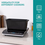 Navaris Cast Iron Bread Loaf Tin, 34cm, Black - Even Heat Distribution & Retention - Enameled Non-Stick Baking Pan - Cake and Bread Tins for Roasting, Oven Cooking & Grilling