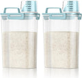 TBMax Rice Container Cereal Storage Container 2 Pack 5 Lbs, Plastic Kitchen Pantry Food Storage Container with Cup, Small Pet Dog Cat Food Dispenser -Blue