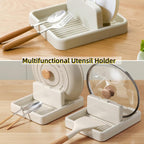 Spoon Rest with Pot Lid Holder for Stove Top, Utensil Rest & Spoon holder for Kitchen Counter, Stove Top, Heat Resistant Kitchen Utensil Holder for Spatulas Holder, Pot Lid, Tongs, Ladles