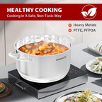 SUNHOUSE 15.5 Quart Stainless Steel Stockpot – Heavy-Duty Induction Pot with Lid and Riveted Handles – Ideal for Soup, Seafood, Stock, Canning, and Catering for Large Groups and Events