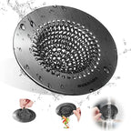 Black Kitchen Sink Strainer, Flippable Mesh Sink Strainer, 304 Stainless Steel Sink Screen, Easy Clean Large Basket Strainer, Anti-Clog Garbage Disposal Cover Fit for Standard Kitchen Drain
