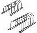 JAQ Pot Lids Holder, 13.5" Metal Kitchenware Dividers Organizer Rack for Plates, Pans, Sheet Pan, Baking Sheets,Office Documents in Kitchen Cabinets Shelf Countertop Pantry (2-pack, Black)