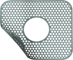1 Pcs Folding Sink Mat Kitchen Protector, Grey Center Drain Heat Resistant Silicone Mats Non-slip , for Kitchen Stainless Ceramic Sinks Households
