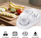 Nbippiooiwip 3-In-1egg Slicer For Hard Boiled Eggs,egg slicer 3 ways,Stainless Heavy Duty Steel Egg Slicer Kitchen Gadget, Fit Strawberry,Apple,Banana,Cherry,Tomato,White