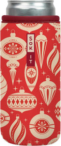 Sok It CanSok Sleeve for Beer & Soda Insulated Neoprene Cover (Vintage Baubles, 12oz Slim Can Sleeve)