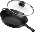 11 Inch Pan Lid Tempered Glass Pot Lid Replacement Glass Cover for 11" Cast Iron Skillets, Frying Pans, Pots and Wok, Heat Resistant Handle