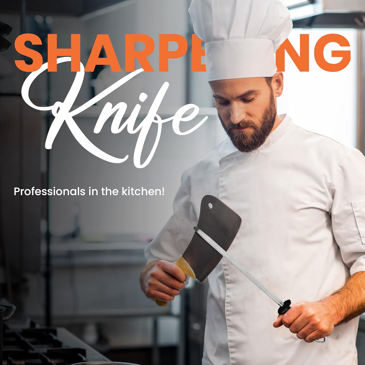 Utopia Kitchen 08 Inch Honing Steel Knife Sharpening Steel Sharpening Rod Black