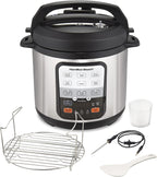 Hamilton Beach 6-in-1 Electric Pressure Cooker with Temperature Probe, Slow Cooks, Sautés, Browns, Steams, Rice Function, Egg and More, 6 Quart Capacity, Stainless Steel (34506)
