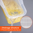 Microwave Pasta Pot with Strainer Lid & Measuring Cup Clip Quickly Cook 1-4 Servings-No Mess, Sticking or Waiting For Boil, Pasta Cooker in Microwave for Dorm Kitchen Office College Essential