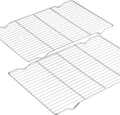 2-Pack Cooling Racks for Baking, 10x15 Inch Heavy Duty Stainless Steel Wire Baking Rack for oven cooking, Oven Safe Cookie Cooling Rack Set, Fits Half Sheet Pan, Dishwasher Safe & Non-Toxic