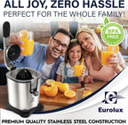 Eurolux Electric Citrus Juicer Power Pro - With 300 Watts of Power, This is The Most Powerful Juicer, for an Easy Smooth Juicing Experience | with Its New Updated Design