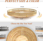 Farmhouse Oak 10" Lazy Susan Turntable Organizer for Cabinet, Round Wooden Lazy Susan Organization and Storage for Dining Table, Pantry, Kitchen, Countertop, Cupboard,Home Decor