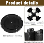 1 Pcs Rotating Paper Cup Dispenser, Cup Holder with 4 Compartments, Disposable Coffee Cup Dispenser Removable, Plastic Cup Storage & Lid Holder for Countertops, Kitchen, Coffee Stations (Black)