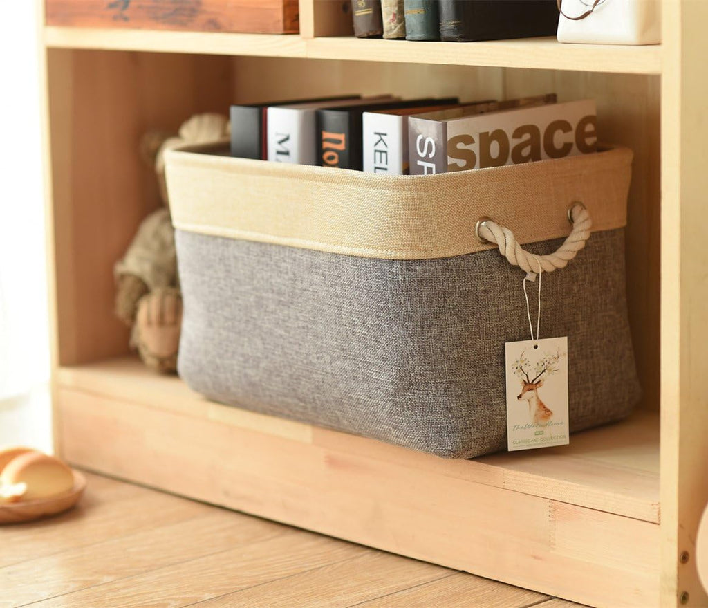 TheWarmHome Fabric Storage Bins Baskets for Organizing, Large Sturdy Storage Basket W/Handles, Decorative Foldable Storage Baskets for Shelves Closet Nursery Toy (Large - 3 Pack 15.7L×11.8W×8.3H)
