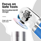 Beneno Can Opener Manual with Magnet, Hand Held Heavy Duty Can Opener with Durable Sharp Blade Smooth Edge, Big Effort-Saving Knob, Soft Grip Rubber Handle, Multifunctional Bottle Opener, Klein Blue
