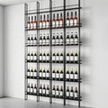 Wine Racks Wall Mounted, 6-Tier Wine Storage Holder, Black Industrial Bar Liquor Bottle Display Shelf, for Home Bar, Kitchen, Dining Rooms, & Wine Cellars (Black, 1 Column)