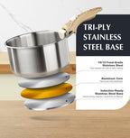 KOCH SYSTEME CS Stainless Steel Saucepan Set 1.5QT & 2QT & 3QT, Stainless Steel Pot with Removable Handle, 6pcs Sauce Pan Set with Tri-Ply Steel Base, Induction Compatible Pots, Dishwasher & Oven Safe