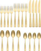 Oneida 896759 Reid Vintage Champagne Tumbled 20 Piece Flatware Set