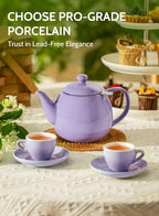Sweese Teapots for Tea, 27 oz Porcelain Tea pot with Removable Stainless Steel Infuser, Tea Pots for Loose Tea - Purple