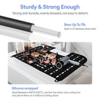 IeBilif Sink Cover for Counter Space, Foldable Bathroom Sink Covers, Makeup Organizer Mat Space Saver with Hanging Loop, Silicone Makeup Brush Cleaner Mat for Bathroom(Black)