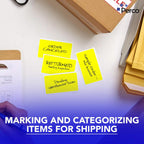 Perco Fluorescent Yellow Labels 3x5 Inch 500 Stickers/Roll with Easy Peel Perforation and Strong Adhesion for Inventory Management, Color Coding, Moving Boxes, Retail, Organizing & Crafts–Made in USA