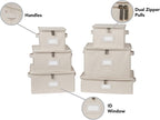 Covermates Keepsakes Dish Storage Box - Stackable, Reinforced Handles, China Storage, Beige Heather