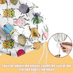Insect Beetle Plastic Bag Holder, Wall Mount Grocery Bag Holder, Plastic Storage bag, Pull Rope Free Adjustment, Plastic Bag Holders for Grocery Bags, Plastic Bag Dispenser for Home Kitchen
