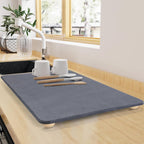 Large Stone Dish Drying Mat for Kitchen Counter, 18"×14" Quick Dry Super Absorbent Eco-Friendly Diatomaceous Earth Stone Mat with hemisphere wooden feet, Non-slip, Heat Resistant, Multi-purpose mats