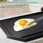 JXGRIDL236 Cast Iron Griddle Replacement for GE Gas Stove Top, JGP5036SLSS, PGP7036SLSS PGP9036SL1SS PGP7036SL1SS PGP9036SLSS, GE Cafe CGP70362NS1, 5 Burner Griddle Plate Flat Cooktop.