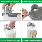 TBMax Rice Container Cereal Storage Container 2 Pack 5 Lbs, Kitchen Pantry Dry Food Storage Holder with Easy-Pouring Spout & Handy Cup, Small Pet Dog Cat Food Dispenser for Daily Feeding -Grey