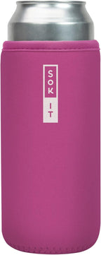 Sok It CanSok Sleeve for Beer & Soda Insulated Neoprene Cover (Bright Pink, 25oz Can Sleeve)