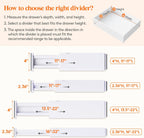 Lifewit 20 Pack Drawer Dividers 4" High, 11-17" Adjustable Dresser Drawer Organizers for Clothes, Expandable Dresser Separators in Bedroom/Bathroom/Kitchen/Vanity/Office Organization and Storage,White