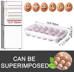 XBY-US 4 Pack Covered Egg Holders,Egg Holder For Refrigerator,travel egg Storage Container,Plastic Refrigerator Egg Trays,camping egg box,Deviled Egg Tray Carrier with Lid Fits 18X4 Eggs(72 Eggs)