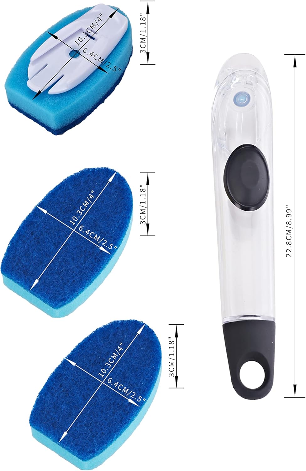 Dish Wand & 7 Pack Dishwashing Sponge Refills Non Scratch,dishwashing Sponge with Handle,Cleaning sponges for Household use