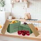 Potato Onion Storage Box, Food Container Sets, Storage Canisters for Vegeatables, Set of 2 Jars Pots Containers, Potato & Onion Bin with Aerating Tin Storage Holes & Bamboo Lid-Green