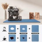Dish Drying Mat for Kitchen Counter | Coffee Bar Mat for Countertops | Heat Resistant Drainer Mat with Non-slip Rubber Backed | Hide Stain Kitchen Absorbent Draining Mat | Blue 16"x20"
