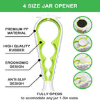 Jar Opener for Weak Hands, Seniors with Arthritis, 5 in 1 Multi Function Bottle Opener Lid Opener For Arthritic Hands with Non Slip Rubber Jar opener Gripper Pad