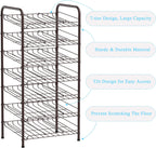 Vrisa Can Organizer for Pantry 7-tier Can Dispenser Rack Holde up to 84 Cans Multifunctional Can Holder for Canned Food Storage Kitchen Cabinet or Pantry Shelf Rustic Brown