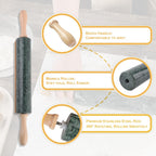 Koville Marble Rolling Pin, Non-Stick Stone Dough Roller, Rolling Pin for Baking,Pasta, Dumpling, Ravioli, Fondant,Pie Crust, Kitchen Baking Pastry Tools