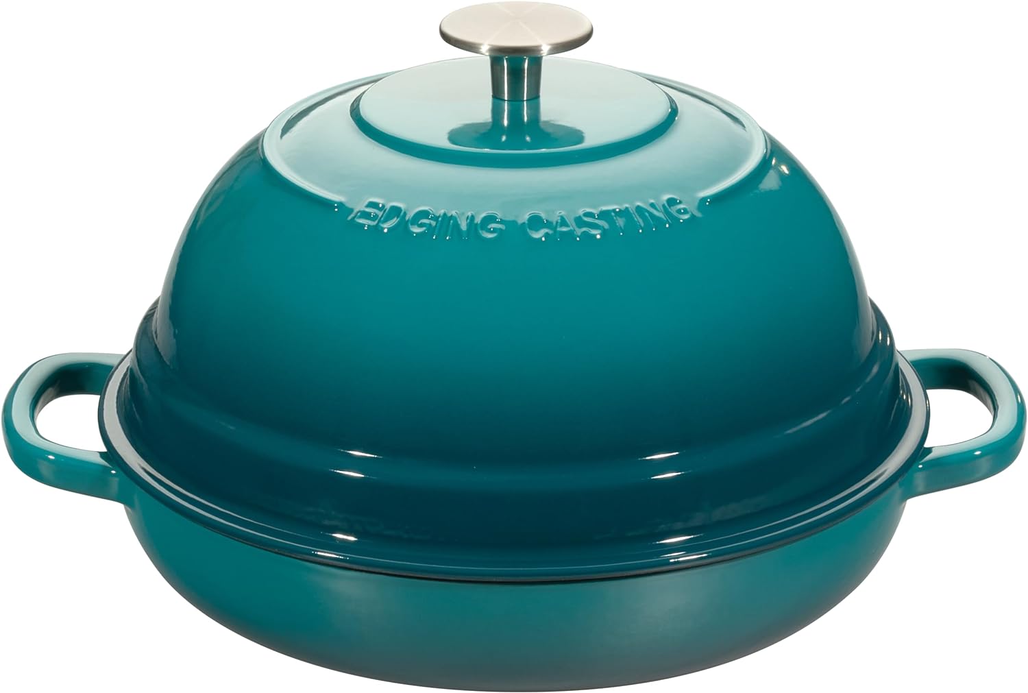 Enameled Cast Iron Dutch Oven Pot with Lid, Round Bread Oven for Homemade Sourdough Bread Baking, 6 Quart, Darkcyan