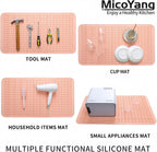 Silicone Dish Drying Mat for Multiple Usage,Easy clean,Eco-friendly,Heat-resistant Silicone Mat for Kitchen Counter or Sink,Refrigerator or Drawer Liner Pink 4XL 32 inches x 18 inches