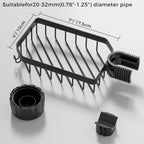 LONIN Sponge Holder Over Faucet Kitchen Sink Caddy Organizer, Stainless Steel Detachable Hanging Faucet Drain Rack for Bathroom, Scrubbers, Soap, (Black)