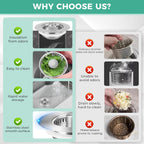 Kitchen Sink Drain Strainer/Strainer Basket, Upgraded 3 in 1 Stainless Steel Pop-up with Anti-Clogging Basket Sink Stopper, Suitable for US Standard 3-1/2" Sink Drain Hole (Brushed Nickel)