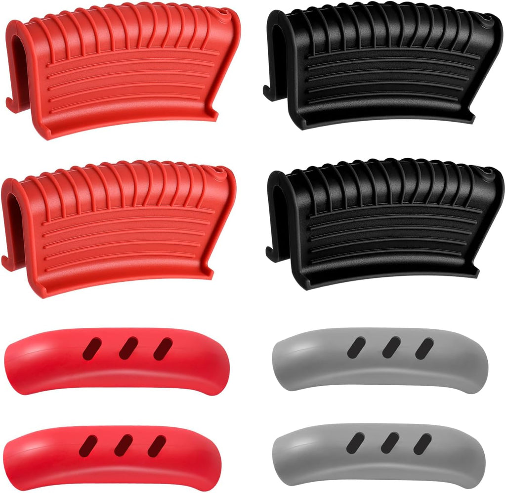 8 Pcs Cast Iron Handle Cover, Silicone Hot Handle Holder, Heat Resistant Cast Iron Skillet Covers Potholder for Frying Pans and Griddles Kitchen Supplies