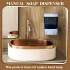 Hushee 6 Pcs Plastic Wall Mounted Soap Dispenser Commercial Manual Soap Dispenser Containers for Kitchen Shower Hotel