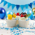 Blue White Pearl Sugar Sprinkles 2mm 130g/4.6 Oz Blue Sprinkles for Cake Decorating White Candy Pearls Baking Decorations Edible Sugar Pearls Sprinkle for Ice Cream Toppings Wedding Chirstmas