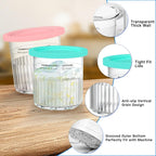 For Ninja Creami Deluxe NC500 NC501 Series Ice Cream Makers, BPA-Free & Dishwasher Safe, 24oz Pints with Color Lids (4 Pack), 11-in-1 XL Family Size Storage Containers for Ninja Creami Deluxe Pints